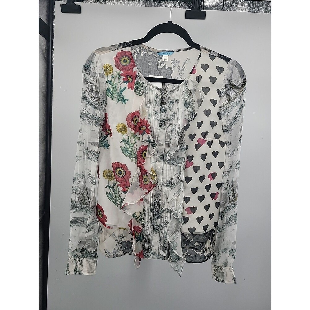 New Anthropologie Leifnotes In Spade Blouse Sz 2 Preppy Office Work Teacher